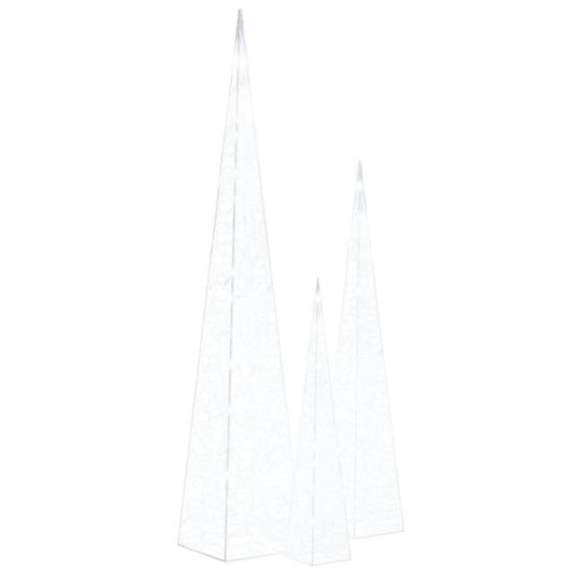Berkfield Home Acrylic Decorative LED Light Cone Set Cold White 60/90/120cm - image 1