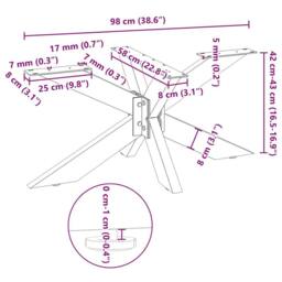 Berkfield Home Coffee Table Leg Spider Shape Anthracite 98x58x(42-43) cm Steel - thumbnail 9