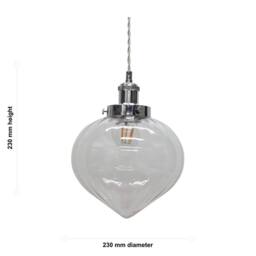 First Choice Lighting Layla - Clear Glass Easy Fit Pendant Shade with Chrome Detail - thumbnail 3