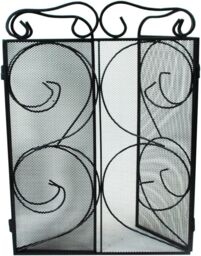simpa Chequers 3 Panel Fire Guard in Black - thumbnail 4