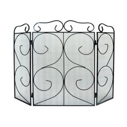 simpa Chequers 3 Panel Fire Guard in Black - thumbnail 2