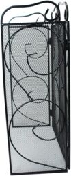 simpa Chequers 3 Panel Fire Guard in Black - thumbnail 3
