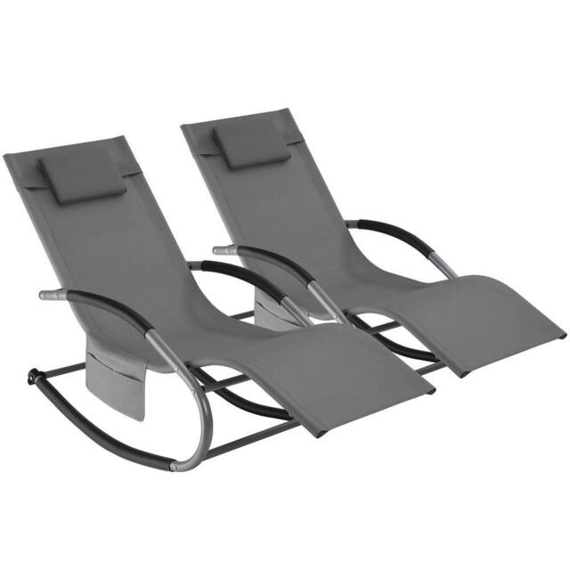 tectake Sun Lounger Taya in Grey - Size: 2 Seater - image 1