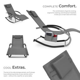 tectake Sun Lounger Taya in Grey - Size: 2 Seater - thumbnail 3