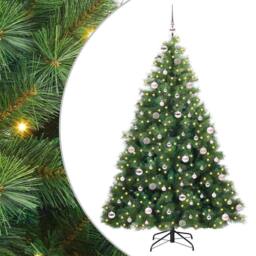 Berkfield Home Artificial Christmas Tree with 300 LEDs Green 240 cm PE & PVC - thumbnail 2