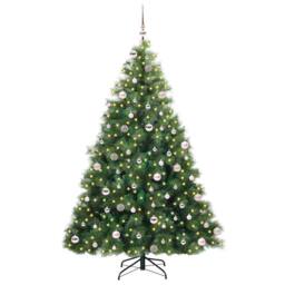 Berkfield Home Artificial Christmas Tree with 300 LEDs Green 240 cm PE & PVC - thumbnail 3