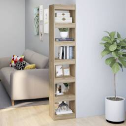 Berkfield Home Classic Book Cabinet/Room Divider Sonoma Oak 40x30x198 cm in Beige - Size: 40 x 30 x 198 cm - thumbnail 2