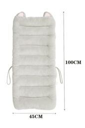 Living and Home 100 x 45cm Computer Chair Cushion with Non-Slip Straps in Grey - Size: 100 x 45 cm - thumbnail 2