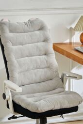 Living and Home 100 x 45cm Computer Chair Cushion with Non-Slip Straps in Grey - Size: 100 x 45 cm