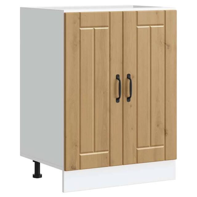 Berkfield Home Sink Base Cabinet Lucca Artisan Oak Engineered Wood in Brown - image 1