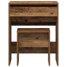Berkfield Home Stylish Dressing Table with Mirror Old Wood Engineered Wood in Brown - thumbnail 7