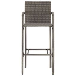 Berkfield Home 5 Piece Garden Bar Set Grey Solid Wood Acacia & Poly Rattan - thumbnail 6