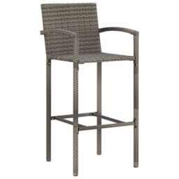 Berkfield Home 5 Piece Garden Bar Set Grey Solid Wood Acacia & Poly Rattan - thumbnail 4