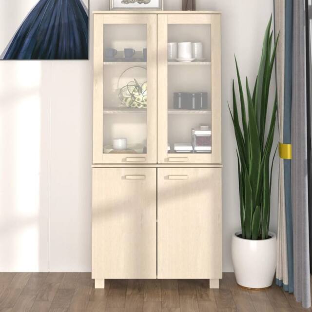 Berkfield Home Highboard HAMAR Solid Wood Pine Honey Brown - image 1