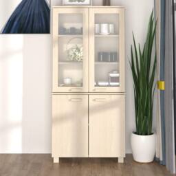 Berkfield Home Highboard HAMAR Solid Wood Pine Honey Brown - thumbnail 1