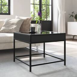 Berkfield Home Decorative Coffee Table with Infinity LED Black 50x50x41 cm - Size: 50 x 50 x 41 cm - thumbnail 4