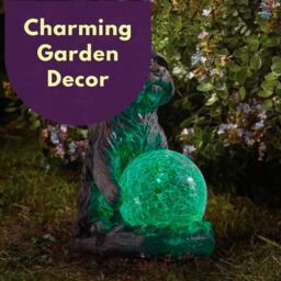 Marco Paul 2 Pack of Resin Dog Solar Powered Garden Ornament with Crystal Ball 15cm in Grey - thumbnail 8