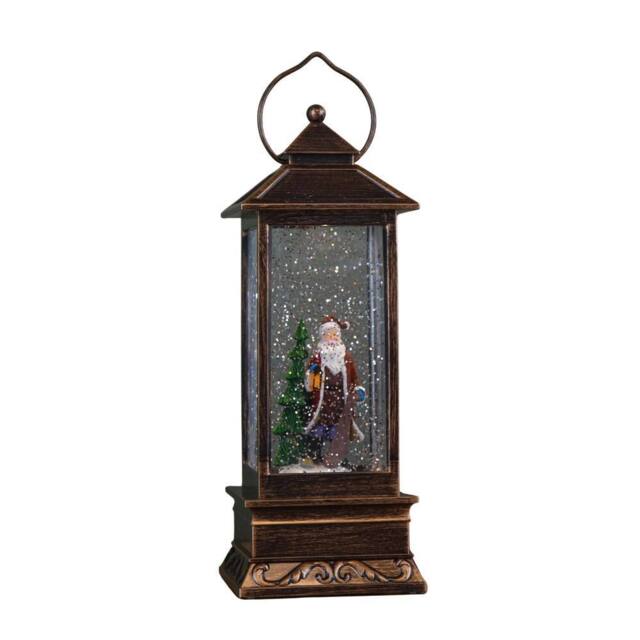 Samuel Alexander 27cm Light up Bronze Christmas Water Spinner with Santa Scene & LEDs - image 1
