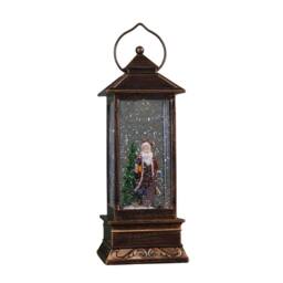 Samuel Alexander 27cm Light up Bronze Christmas Water Spinner with Santa Scene & LEDs - thumbnail 1