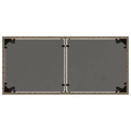 Berkfield Home Garden Table with Glass Top Grey 115x54x74 cm Poly Rattan - Size: 115 x 54 x 74 cm - thumbnail 7