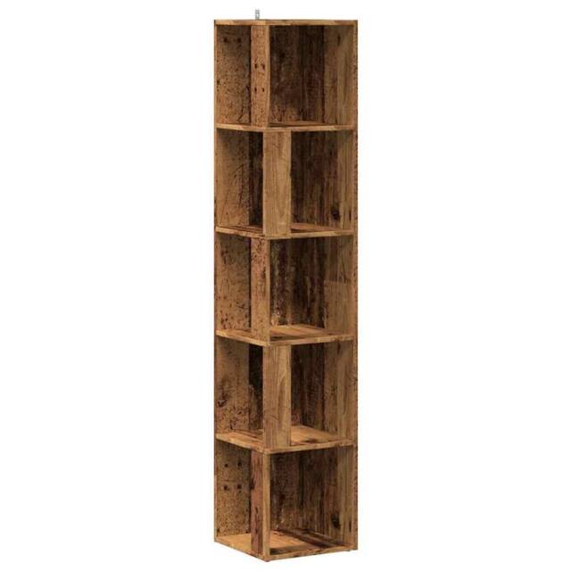 Berkfield Home Corner Cabinet Old Wood 33x33x165 cm Engineered Wood in Brown - Size: 33 x 33 x 165 cm - image 1