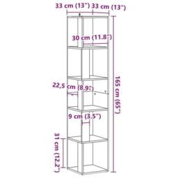 Berkfield Home Corner Cabinet Old Wood 33x33x165 cm Engineered Wood in Brown - Size: 33 x 33 x 165 cm - thumbnail 9