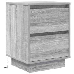 Berkfield Home Bedside Cabinet with LED Lights¬†Grey Sonoma 38x34x50 cm - Size: 38 x 34 x 50 cm - thumbnail 3