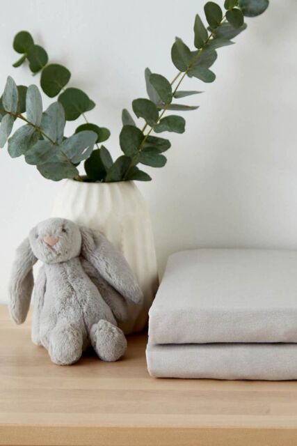 Martex Baby 'Fitted Sheet Twin Pack' in Grey - Size: Travel Cot - image 1