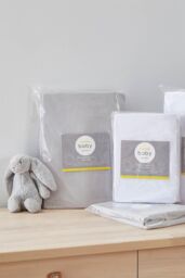 Martex Baby 'Fitted Sheet Twin Pack' in Grey - Size: Travel Cot - thumbnail 6