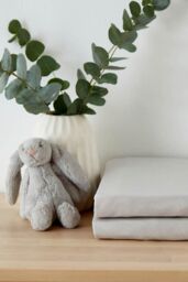 Martex Baby 'Fitted Sheet Twin Pack' in Grey - Size: Travel Cot - thumbnail 1
