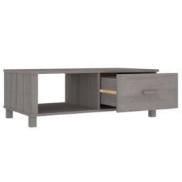 Berkfield Home Decorative Coffee Table HAMAR Light Grey 100x55x35 cm Solid Wood Pine - Size: 100 x 55 x 35 cm - thumbnail 7