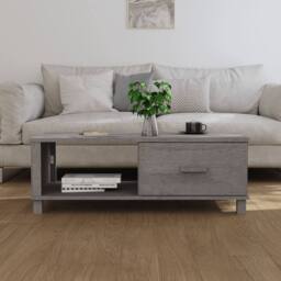 Berkfield Home Decorative Coffee Table HAMAR Light Grey 100x55x35 cm Solid Wood Pine - Size: 100 x 55 x 35 cm