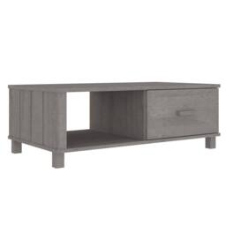 Berkfield Home Decorative Coffee Table HAMAR Light Grey 100x55x35 cm Solid Wood Pine - Size: 100 x 55 x 35 cm - thumbnail 3