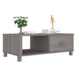 Berkfield Home Decorative Coffee Table HAMAR Light Grey 100x55x35 cm Solid Wood Pine - Size: 100 x 55 x 35 cm - thumbnail 4