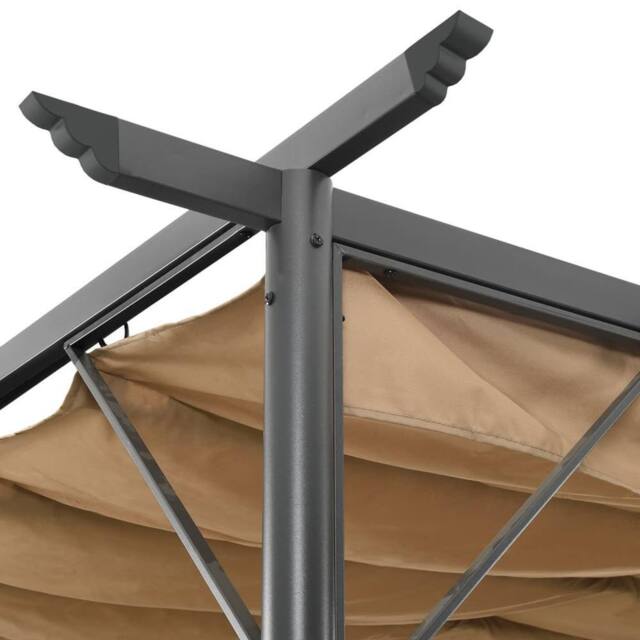 Berkfield Home Pergola with Retractable Roof Taupe 3x3 m Steel 180 g/m ² in Beige - image 1