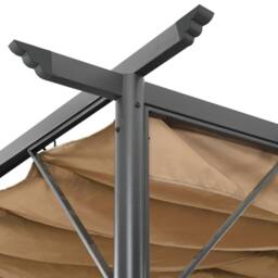 Berkfield Home Pergola with Retractable Roof Taupe 3x3 m Steel 180 g/m ² in Beige