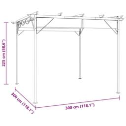 Berkfield Home Pergola with Retractable Roof Taupe 3x3 m Steel 180 g/m ² in Beige - thumbnail 6