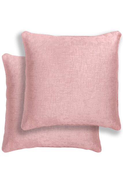 Enhanced Living Pair of Vogue Plain Zip Opening Cushion Covers - 43x43cm Cases Only in Pink - Size: 43 cm x 43 cm - image 1