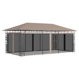 Berkfield Home Gazebo with Mosquito Net 6x3x2.73 m Taupe 180 g/m ² in Beige - thumbnail 2