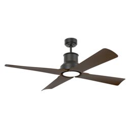 Netlighting Winche Large Ceiling Fan Black Wood IP44 Optional LED Light Sold Separately - thumbnail 1