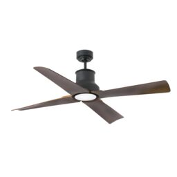 Netlighting Winche Large Ceiling Fan Black Wood IP44 Optional LED Light Sold Separately - thumbnail 2