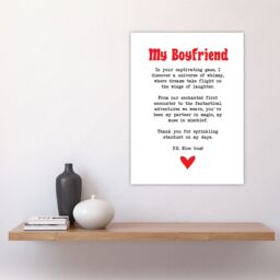 "Artery8 Love Poem Whimsy Magic Boyfriend Romantic Poetry Wall Art Print in White - Size: W12"" x H16""" - thumbnail 4