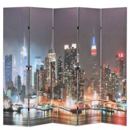 Berkfield Home Folding Room Divider 200x170 cm New York by Night - thumbnail 2