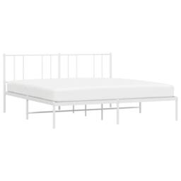 Berkfield Home Metal Bed Frame with Headboard White 180x200 cm Super King - thumbnail 5
