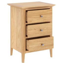 Rest Relax Keswick Oak 3 Drawer Bedside in Beige - Size: Small - thumbnail 3