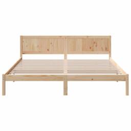 Berkfield Home Pine Wood Bed Frame Natural Wood Solid Pine wood 180 x 200 cm in Light Tan - thumbnail 5