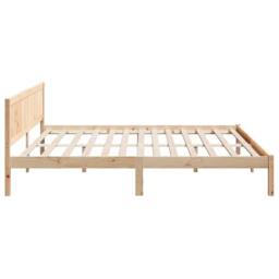 Berkfield Home Pine Wood Bed Frame Natural Wood Solid Pine wood 180 x 200 cm in Light Tan - thumbnail 6