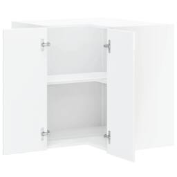 Berkfield Home Kitchen Wall Corner Cabinet Lucca High Gloss White Engineered Wood - thumbnail 5