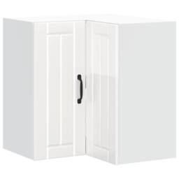 Berkfield Home Kitchen Wall Corner Cabinet Lucca High Gloss White Engineered Wood - thumbnail 3