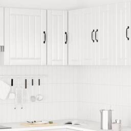 Berkfield Home Kitchen Wall Corner Cabinet Lucca High Gloss White Engineered Wood - thumbnail 1